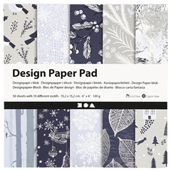 Papír na scrapbooking blue nature 15.2 x 15.2 cm - 50 listů