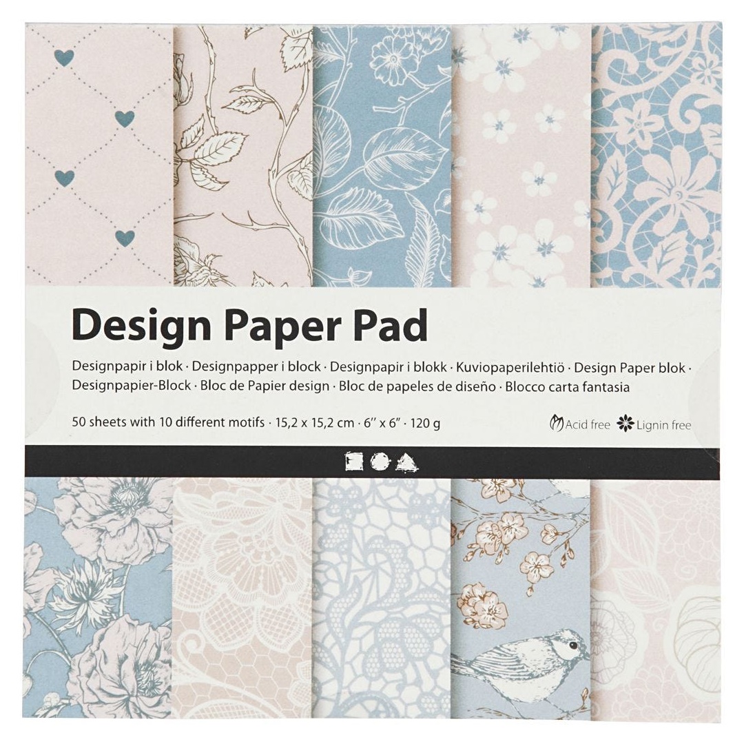 Papír na scrapbooking rose / 15.2 x 15.2 cm - 50 listů