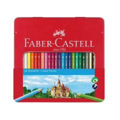 Pastelky Faber-Castell set 24 barevné v plechu s okénkem