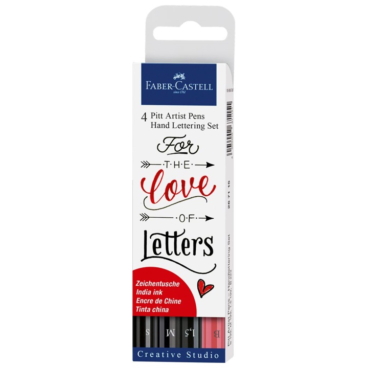 PITT umělecké fixy set Hand Lettering Love  | 4ks