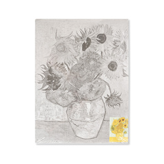 Plátno na lepence se skicou uměleckého díla "Sunflowers"