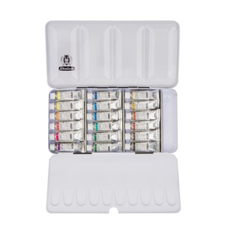 Sada akvarelových barev v tubách Schmincke HORADAM v kovovém boxu  | 18 x 5 ml