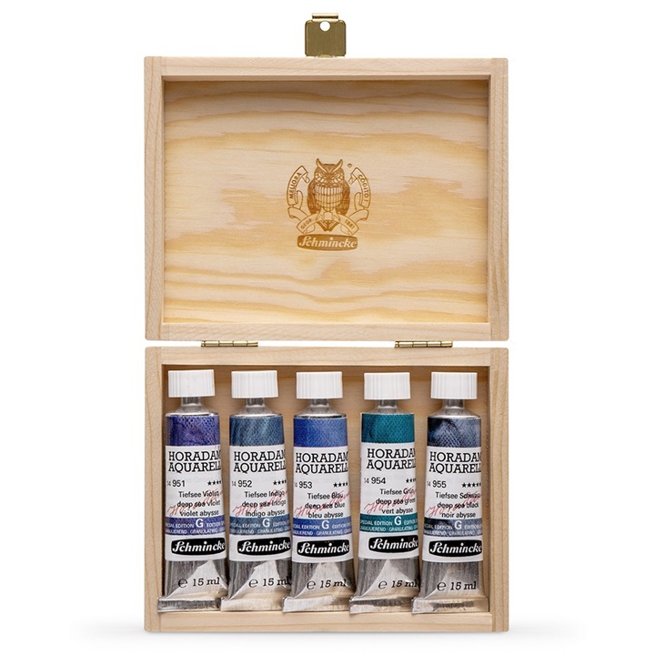 Sada akvarelových barev v tubách Schmincke Super Granulation 5x15ml  | Set deep sea