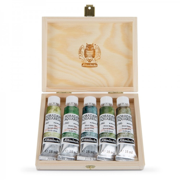Sada akvarelových barev v tubách Schmincke Super Granulation 5x15ml  | Set forest