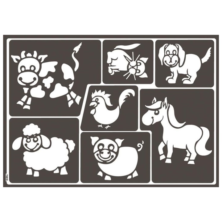 Samolepící šablona Funny animals A3