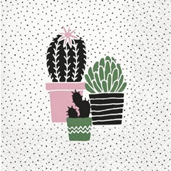 Ubrousky na dekupáž Cactus on Dots rose - 1 ks