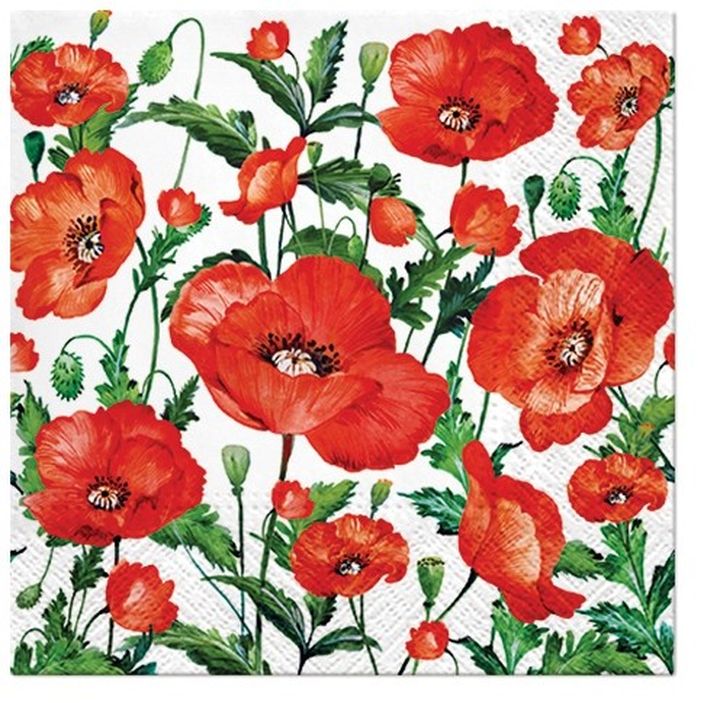 Ubrousky na dekupáž Flanders Poppy - 1 ks