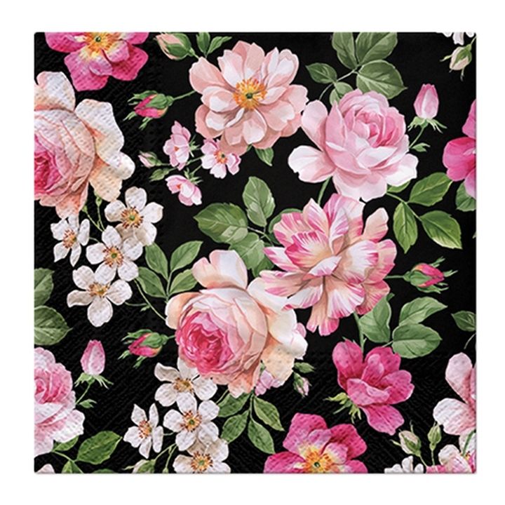 Ubrousky na dekupáž Roses Glory Black - 1 ks