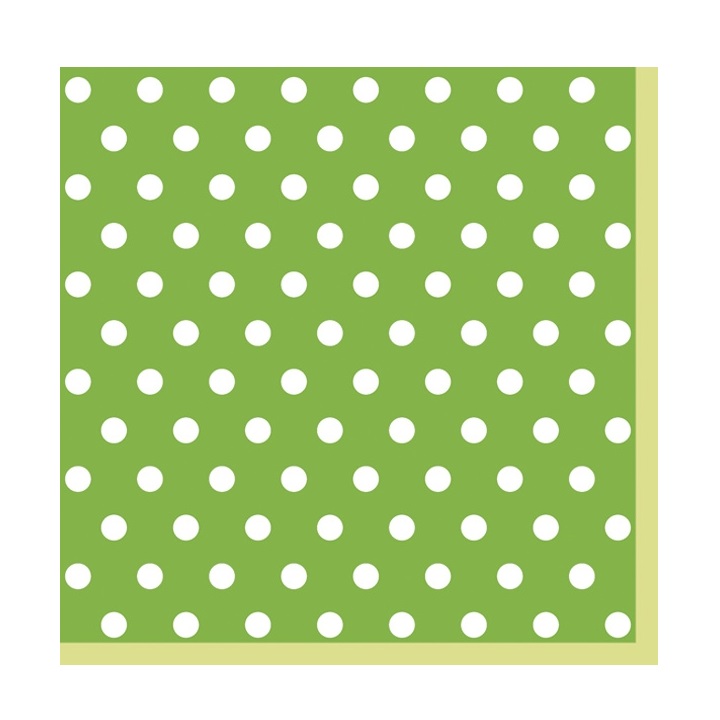 Ubrousky na dekupáž - Zelená s puntíky - 1 ks