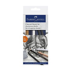 Uhlíky na skicování Faber-Castell / 7 dílný set