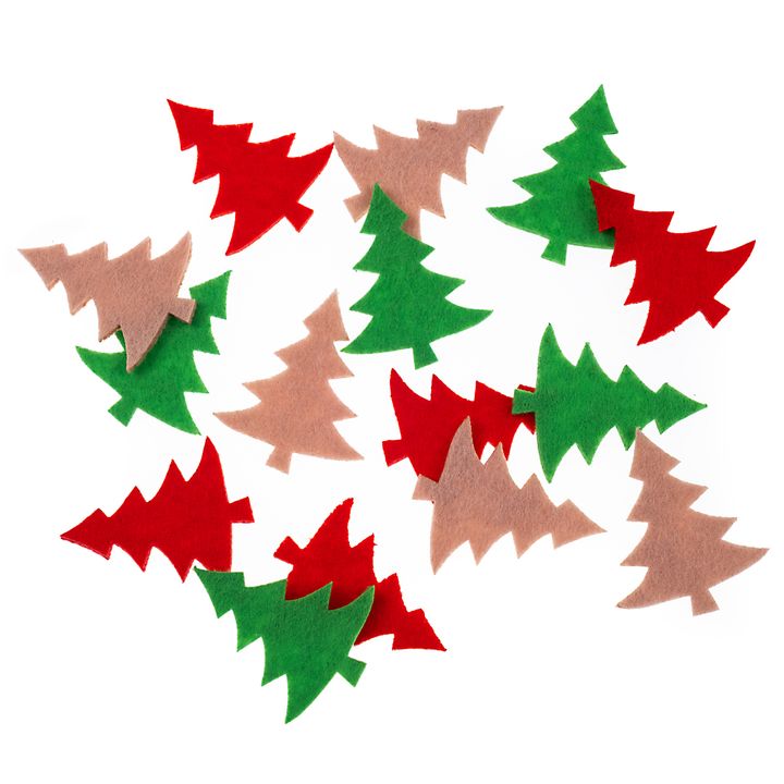Vánoční nálepky z filcu | stromek 15 ks