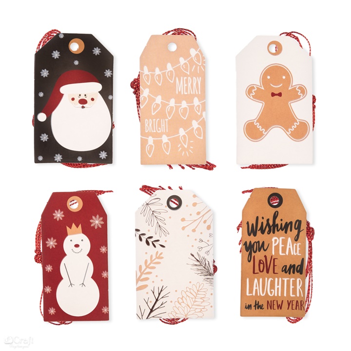 Vánoční visačky k dekorování 24 ks  | Merry and Bright