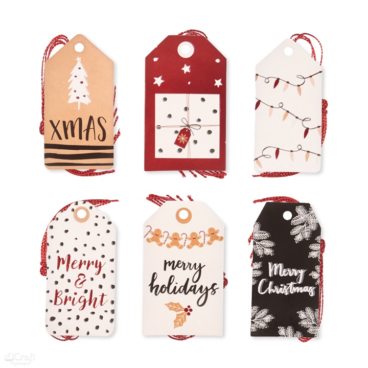 Vánoční visačky k dekorování 24 ks  | Merry Holidays