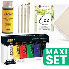 Základní sada na malování se štětci a matným lakem